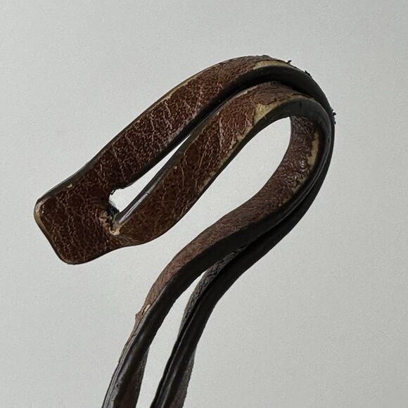 Fossil Brass Key Charm Bag Hang Tag Brown Leather Strap Replacement Accessory - Picture 7 of 10